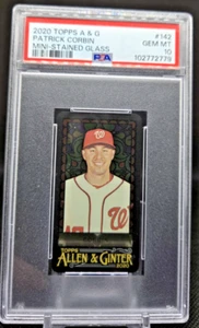 2020 Topps Allen & Ginter #142 Patrick Corbin Mini-Stained Glass PSA Gem MT 10 - Picture 1 of 2