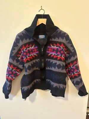 Vintage Pendelton Full-Zip Fairisle Multi-Color Sweater Cardigan Size Large - Image 1 of 4