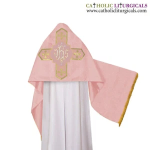 NEW ROSE Humeral Veil with IHS embroidery voile huméral velo omerale - Picture 1 of 1