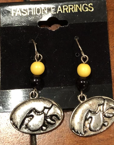 Iowa Hawkeyes Silver Earrings Cover