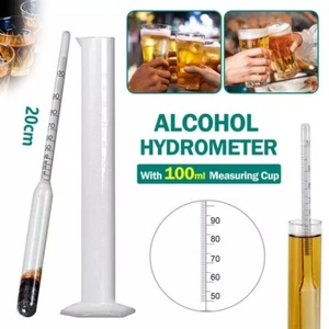 Alcohol Hydrometer Distilling 0-100% Whiskey Moonshine Spirit Distilling Test - Picture 1 of 12