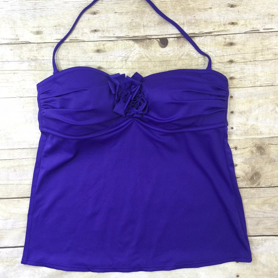 J. ROSETA DE CONFETI CREW TOP # 38862 TANKINI TOP Púrpura Talla S Foto 1 de 1