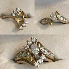 14k Yellow Gold Bypass Bridal Ring Set - Classic, Vintage, Beautiful