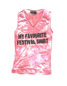 My Favourit Festival Shirt pink - Funshirt - Girlie-Träger-Shirt - Größe Size S  - Bild 1 von 1