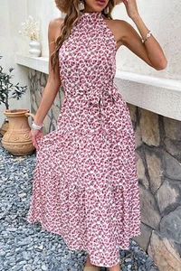 Perfee Stufenkleid mit Blumenmuster und Bindegürtel - Bild 1 von 6