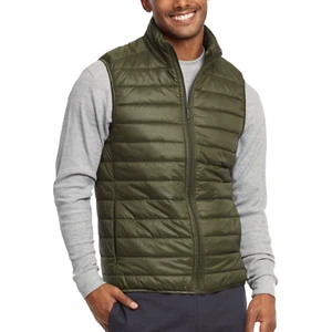 Men’s Down Puffer Vest with Zipper Pockets S-3XL Packable Full Zip Lightweight - Picture 1 of 23