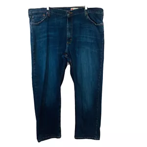 Jeans Wrangler Relaxed Fit 42 gamba dritta cuciture interne 29 blu misto cotone abbigliamento da lavoro - Foto 1 di 11