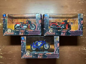 (3) New Ray 1:32 Scale Diecast Indian Motorcycle New Die Cast with Display Case - Picture 1 of 9