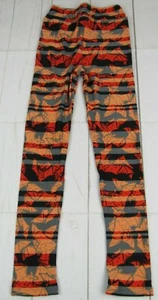 LuLaRoe Niños Halloween Leggings Murciélagos Rayas Naranja Talla L/XL Nuevo - Imagen 1 de 3