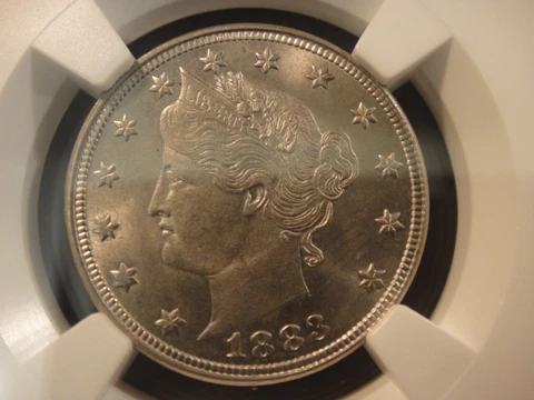 1883 US Liberty Nickel. No Cents. NGC MS 64 Cover