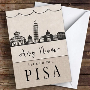 Surprise Let's Go To Pisa Personalised Greetings Card - Picture 1 of 1