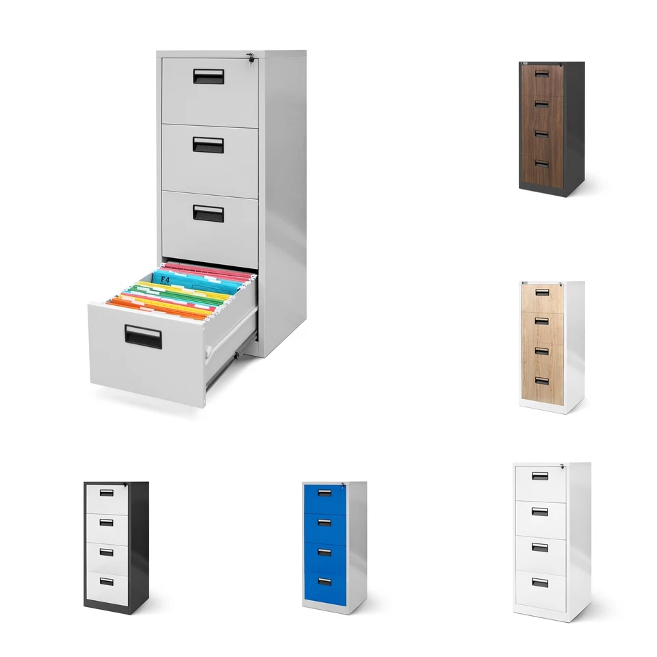 JAN NOWAK Armadio da Ufficio Armadietto per Archivio Schedario Portadocumenti 4 cassetti