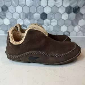 Sorel Slippers Mens 10 Manawan Moccasins NM1466-287 Brown Suede Comfort Slip On - Picture 1 of 20