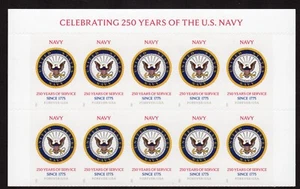 Scott #6012 US Navy 250th Anniversary Title Block of 10 Forever Stamps - MNH - Picture 1 of 1