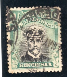 KGV RHODESIA 1/- BLACK & GREEN Perf 14. DIE III GEBRAUCHT SG;277b CAT 65£ - Bild 1 von 2