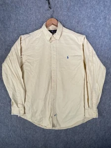 Vintage Ralph Lauren Shirt Mens Large Yellow Blue Pony Oversized 90s Y2K Twill - Picture 1 of 18