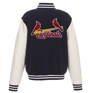 MLB St Louis Cardinals  Reversible Fleece Jacket PVC Sleeves Embroidered  Logos  - Picture 1 of 6