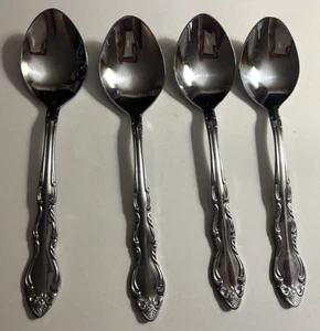 4 Oxford Hall Tally Ho Stainless Steel Table Tea Spoons ~ Flatware, Silverware a - Picture 1 of 8