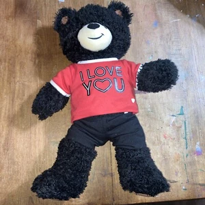 Build A Bear Football Teddy Bear Plush Stuffed Animal Black 17" - Picture 1 of 5