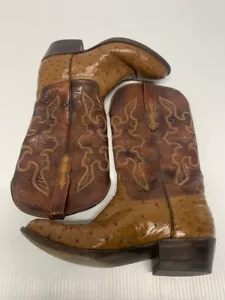 Stivali western cowboy Rodney Ammons da uomo esotici in pelle di struzzo taglia 9D - Foto 1 di 10
