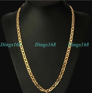 Ladies Real 18K Gold Filled 3mm 20" Flat Mariner Link Anchor Chain Necklace P081 - Picture 1 of 2