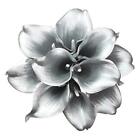 20pcs Calla Lily Real Touch Artificial Flower for Bridal Wedding Silver