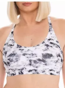 XS No Boundaries Junior bügelfrei verklebt Racerback BH Splatter Dye schwarz neu mit Etikett - Bild 1 von 3