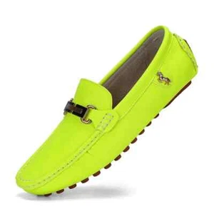 Leather Loafers Men's Handmade Shoes Casual Driving Flats Comfy Moccasins Shoes - Picture 1 of 43