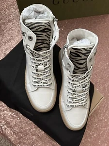 Zadig & Voltaire Damen S 8,5 High Flash Zebramuster Turnschuhe weiß ZV1747 neu im Karton - Bild 1 von 8