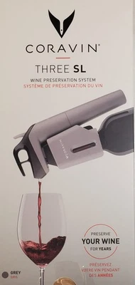 Sistema de Conservación de Vino Coravin Timeless Three SL con Cápsula de Argón-SELLADO ~ GRIS Foto 1 de 4