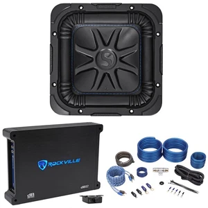 Kicker 44L7S8-4 8" 450 Watt Solobaric L7S subwoofer auto + amplificatore mono + kit amplificatore - Foto 1 di 11