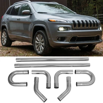 For Jeep Cherokee 8PCS 2.5” Exhaust Pipe Custom Kit Mandrel U-Bend Straight Pipe - Image 1 of 4