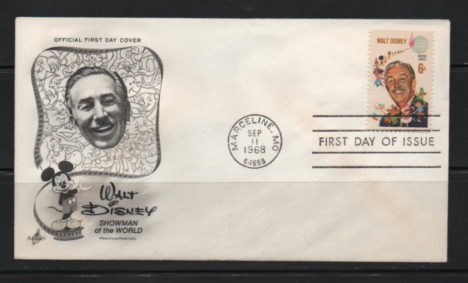 U.S. 1968 Disney 6 cent  Artcraft first day cover FDC Scott # 1355 - Image 1 of 1