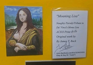 Aceo Moaning Lisa Mona Lisa Signed By Artist James Back LE ACEO CARD 3.5 X 2.5 - Picture 1 of 6