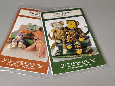 Indygo Junction Yo-Yo Cat & Mouse IJ817  & Monkey IJ862 Patterns Karen Kortke  - Image 1 of 4