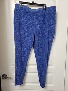 Terra & Sky Plus Size Fitted High Rise Leggings Blue 2X (20-22W) - Picture 1 of 6