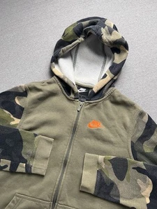 Nike Jacket Boys XL Green Camo Sportswear Club Full Zip Youth CZ4495 - Picture 1 of 12