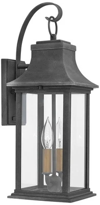 Hinkley Adair 20" High Aged Zinc Clear Glass Outdoor Wall Light - Image 1 of 2