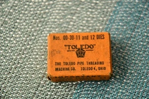 VINTAGE TOLEDO  PIPE DIES, 3/8", No. 00 30-11-12, NIB - Picture 1 of 5