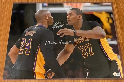 Póster autografiado de Ron Artest Lakers 16x20 certificado por Beckett Kobe Bryant Mamba Foto 1 de 4