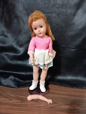 Muñeca De Colección Arranbee Nancy Lee 15" Con Lindo Vestido Original Rosa y Verde, Brazo Apagado Foto 1 de 4