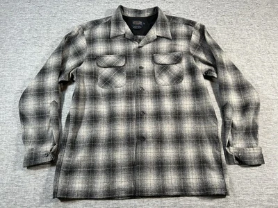 Pendleton Original Board Shirt Mens Extra Large Grey Black Plaid Flannel Pockets - Image 1 of 4