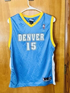 Reebok NBA Denver Nuggets Carmelo Anthony #15 Youth L(14-16) Blue Jersey - Picture 1 of 8