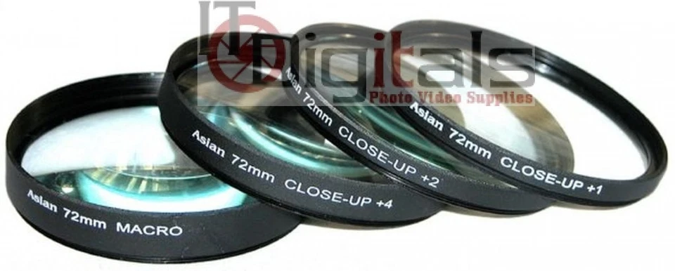 72mm +1 +2 +4 & MACRO +10 CLOSEUP LENS FILTER SET KIT 72 mm  - Image 1 of 1