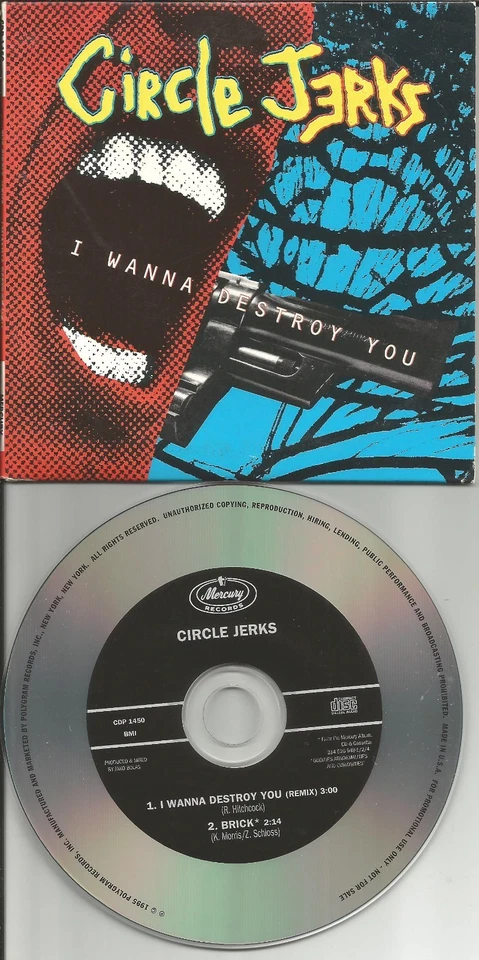 CIRCLE JERKS I wanna Destroy you REMIX PROMO DJ CD single Robyn Hitchcock trk - Image 1 of 1