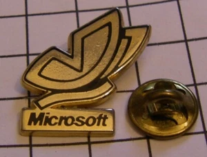 MICROSOFT BUTTERFLY GOLD TONE vintage pin badge - Afbeelding 1 van 2