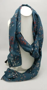 Neu mit Etikett Echo Seidentuch rechteckig grün geblümt K119 - Bild 1 von 8