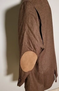 52R Austin Reed Brown Orange Green Elbow Patch tweed Blazer Sport Coat Jacket - Picture 1 of 9