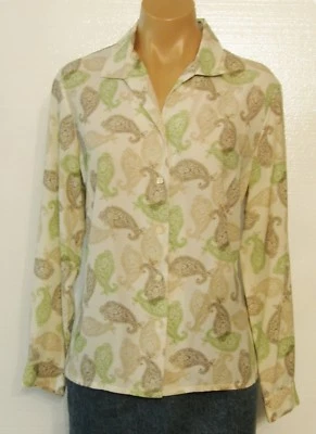 #7013 PRETTY! NEW 'COVINGTON' SILKY PAISLEY TOP SIZE 12 PETITE Foto 1 de 4