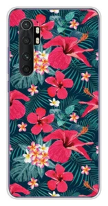 Coque en silicone imprimée compatible Xiaomi Mi Note 10 Lite Hibiscus Fuchsia - Picture 1 of 3